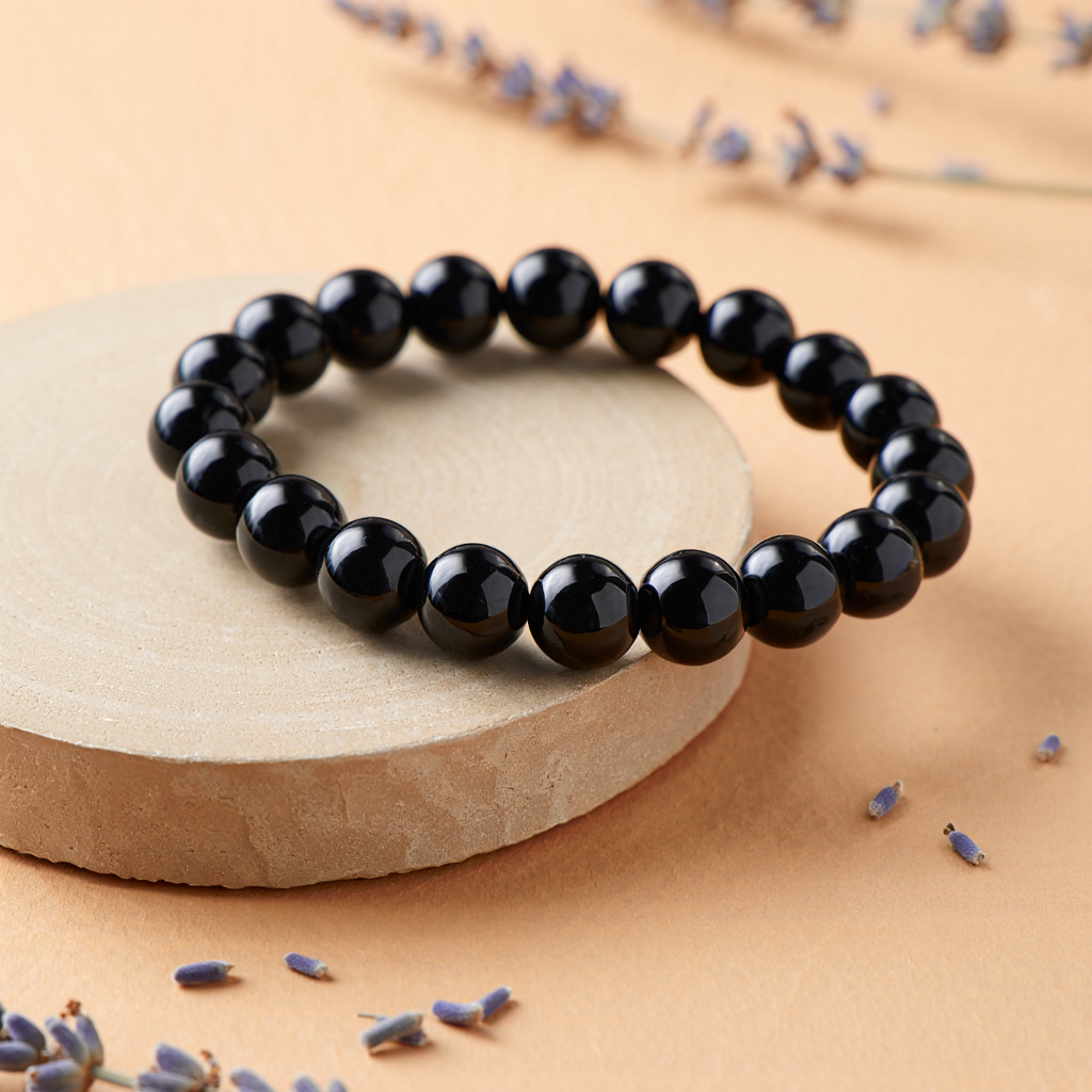Protect from Psyhic attacks & Negative Engery: Black Tourmaline Bracelet - Abhimantrit & Certified